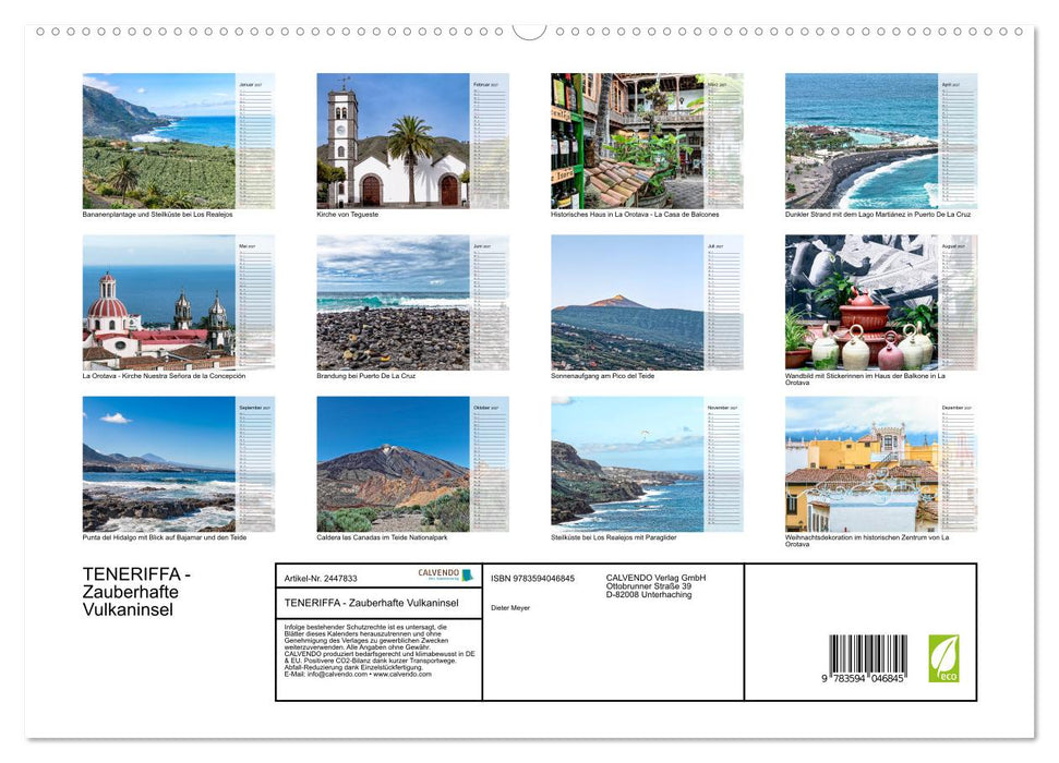 TENERIFFA - Zauberhafte Vulkaninsel (CALVENDO Premium Wandkalender 2027)