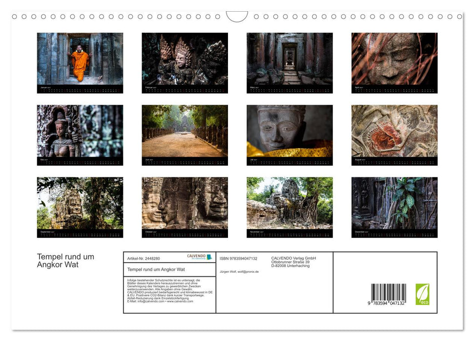 Tempel rund um Angkor Wat (CALVENDO Wandkalender 2027)