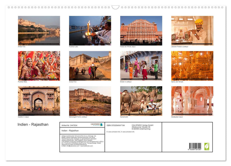 Indien - Rajasthan (CALVENDO Wandkalender 2027)