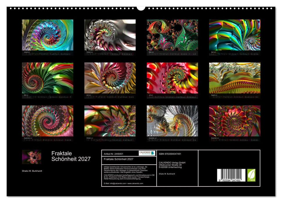 Fraktale Schönheit 2027 (CALVENDO Premium Wandkalender 2027)