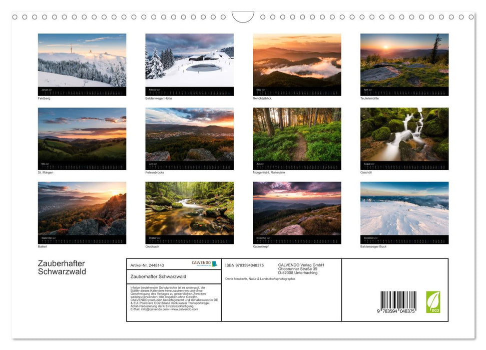 Zauberhafter Schwarzwald (CALVENDO Wandkalender 2027)