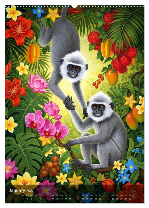 Primates in Bloom (CALVENDO Monthly Calendar 2027)