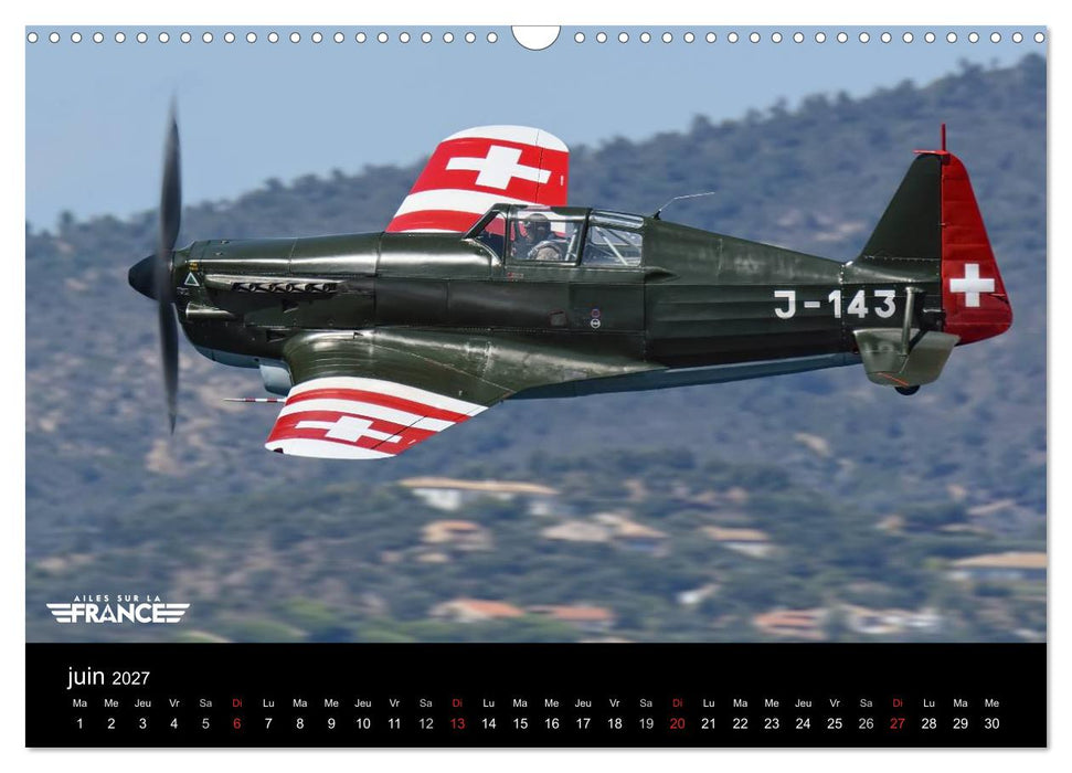 Ailes sur la France (CALVENDO Calendrier mensuel 2027)