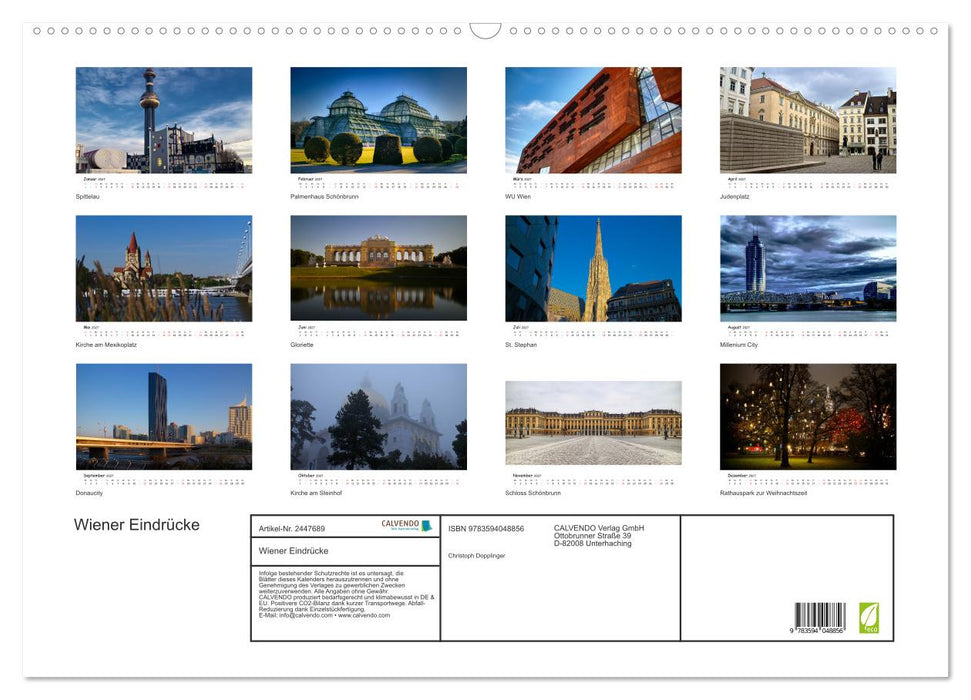 Wiener Eindrücke (CALVENDO Wandkalender 2027)