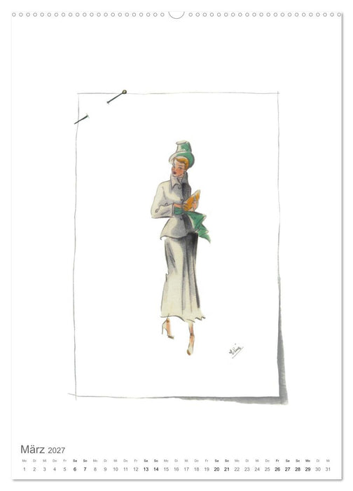 FIGURINEN 2027 - Fashion von 1949 - Originale von Elina Ruffinengo (CALVENDO Wandkalender 2027)