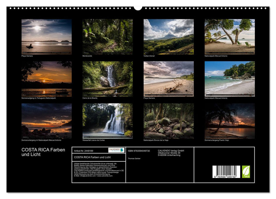 COSTA RICA Farben und Licht (CALVENDO Premium Wandkalender 2027)