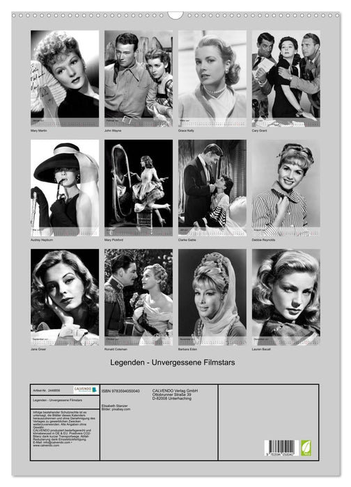 Legenden - Unvergessene Filmstars (CALVENDO Wandkalender 2027)