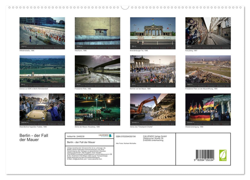 Berlin - der Fall der Mauer (CALVENDO Premium Wandkalender 2027)