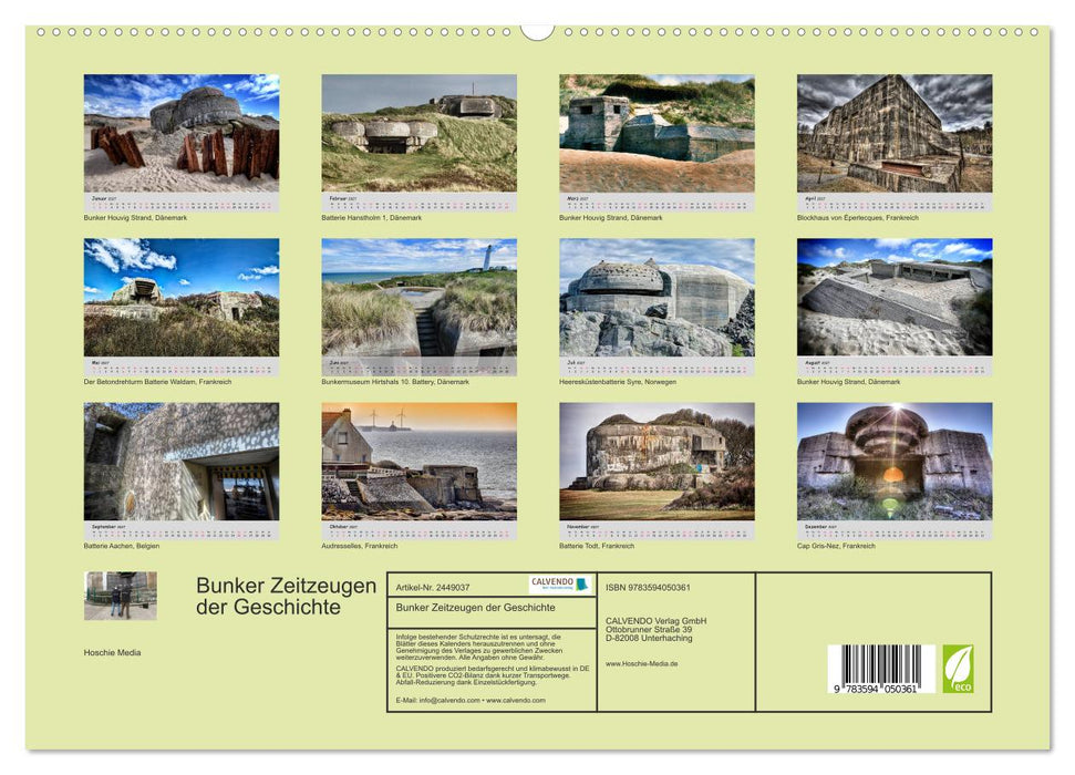 Bunker Zeitzeugen der Geschichte (CALVENDO Premium Wandkalender 2027)