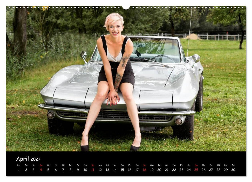 US Car Classics 2027 - Klassische amerikanische Autos und PinUp Girls (CALVENDO Premium Wandkalender 2027)