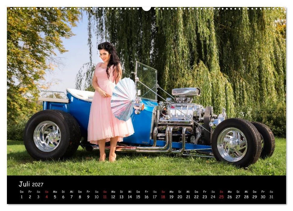 US Car Classics 2027 - Klassische amerikanische Autos und PinUp Girls (CALVENDO Premium Wandkalender 2027)