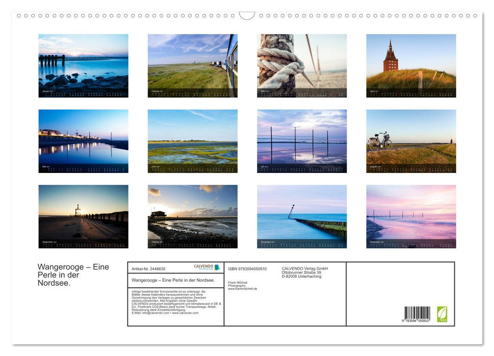 Wangerooge – Eine Perle in der Nordsee. (CALVENDO Wandkalender 2027)