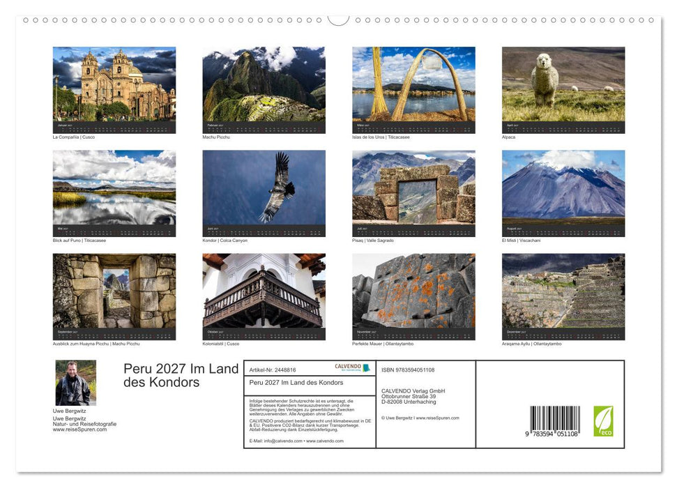 Peru 2027 Im Land des Kondors (CALVENDO Premium Wandkalender 2027)
