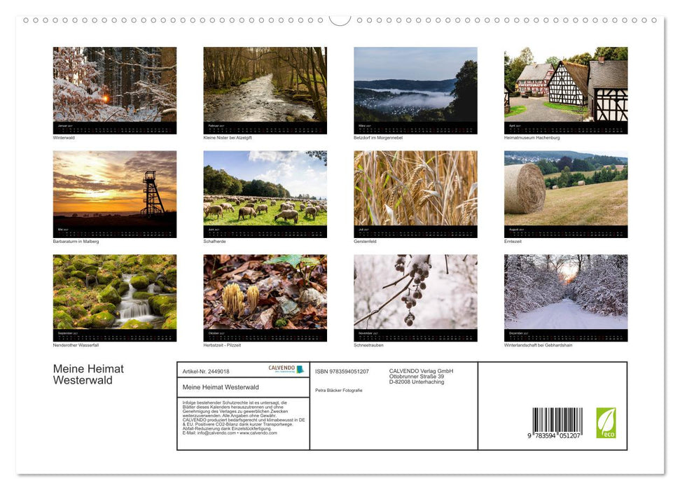 Meine Heimat Westerwald (CALVENDO Premium Wandkalender 2027)