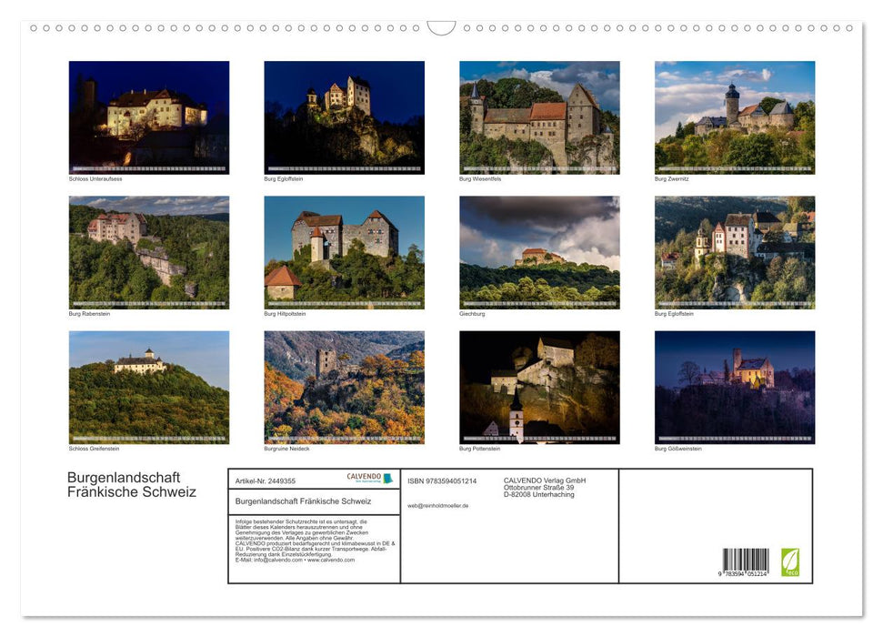 Burgenlandschaft Fränkische Schweiz (CALVENDO Wandkalender 2027)