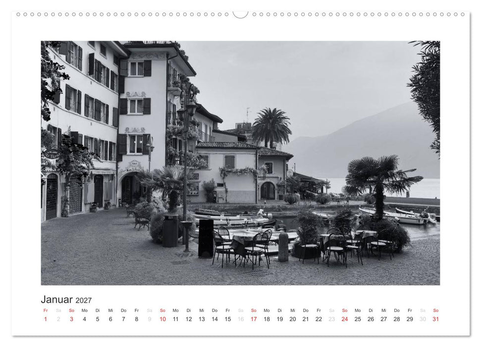 Limone sul Garda schwarzweiß (CALVENDO Wandkalender 2027)