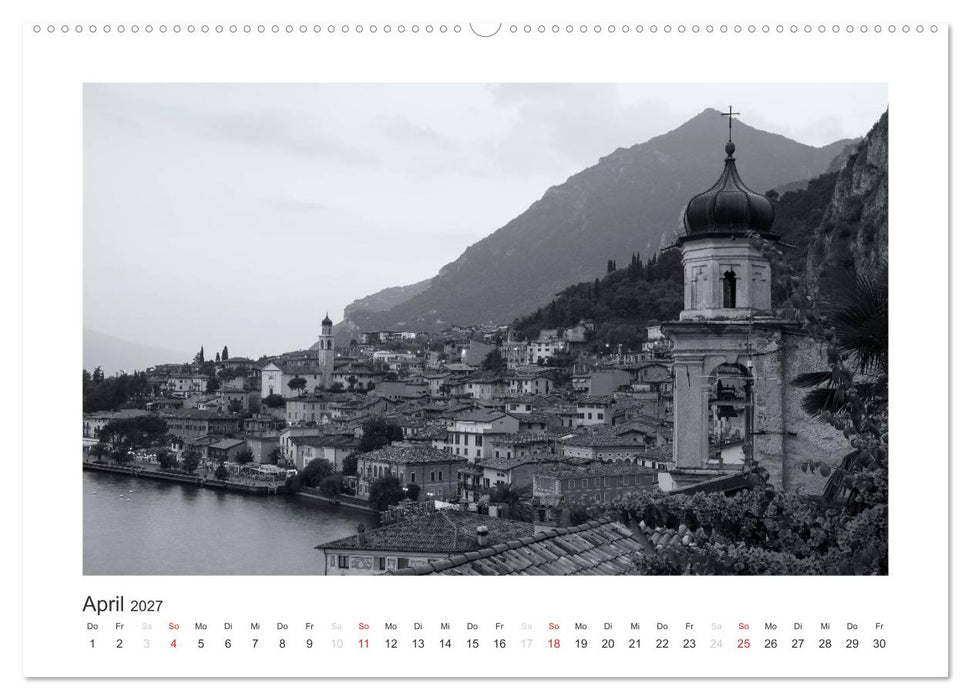 Limone sul Garda schwarzweiß (CALVENDO Wandkalender 2027)