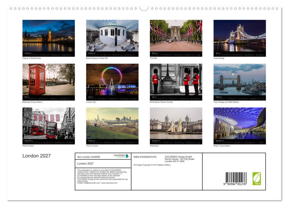 London 2027 (CALVENDO Premium-Calendar 2027)
