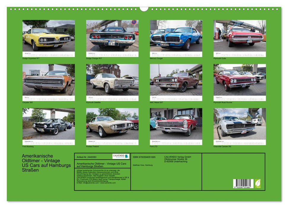 Amerikanische Oldtimer - Vintage US Cars auf Hamburgs Straßen (CALVENDO Wandkalender 2027)