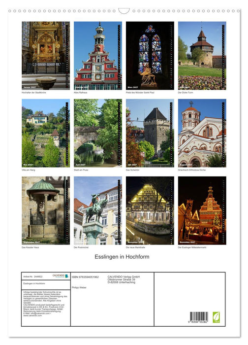 Esslingen in Hochform (CALVENDO Wandkalender 2027)