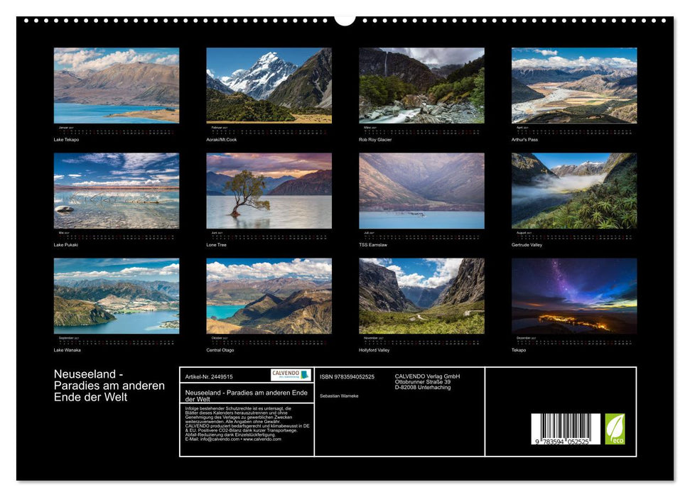Neuseeland - Paradies am anderen Ende der Welt (CALVENDO Premium Wandkalender 2027)