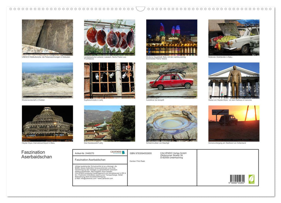 Faszination Aserbaidschan (CALVENDO Wandkalender 2027)