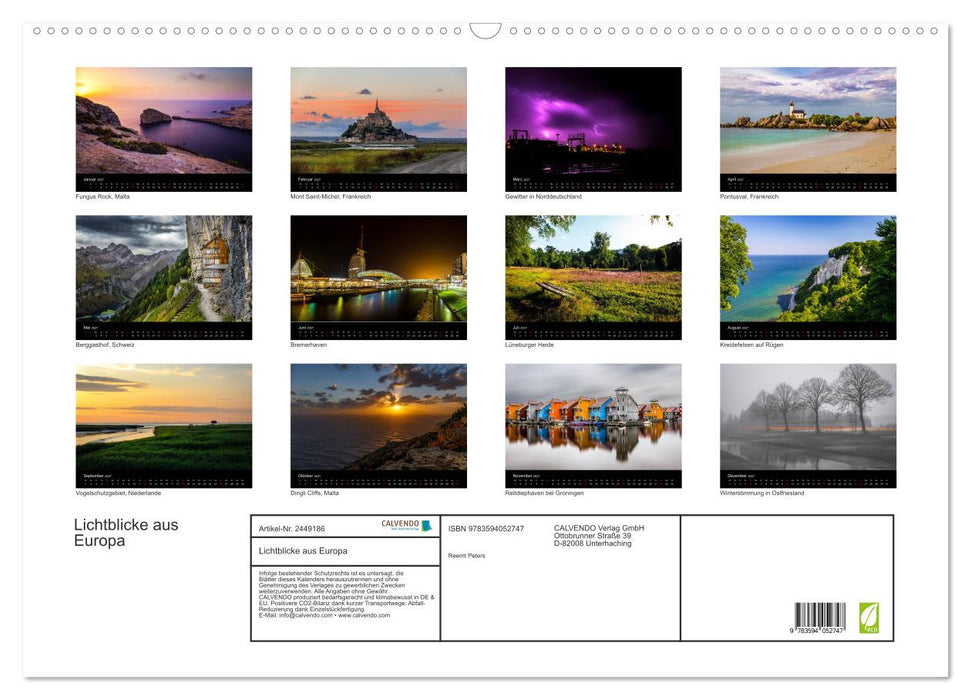 Lichtblicke aus Europa (CALVENDO Wandkalender 2027)