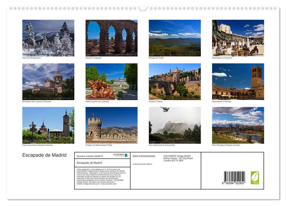 Escapade de Madrid (CALVENDO Calendrier supérieur 2027)