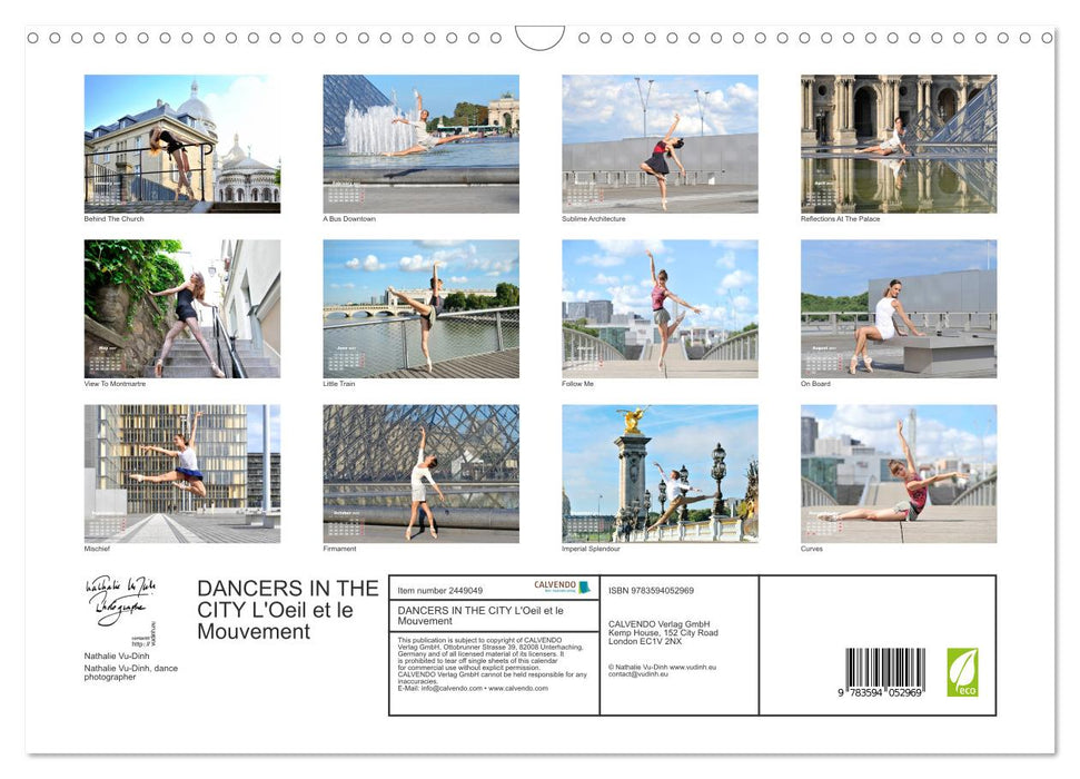 DANCERS IN THE CITY L'Oeil et le Mouvement (CALVENDO Monthly Calendar 2027)