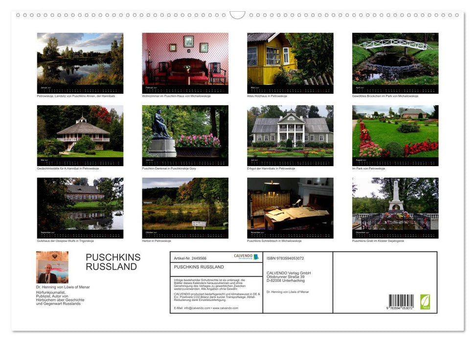 PUSCHKINS RUSSLAND (CALVENDO Wandkalender 2027)