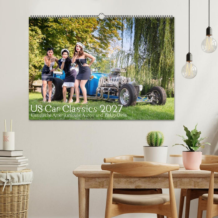 US Car Classics 2027 - Klassische amerikanische Autos und PinUp Girls (CALVENDO Wandkalender 2027)