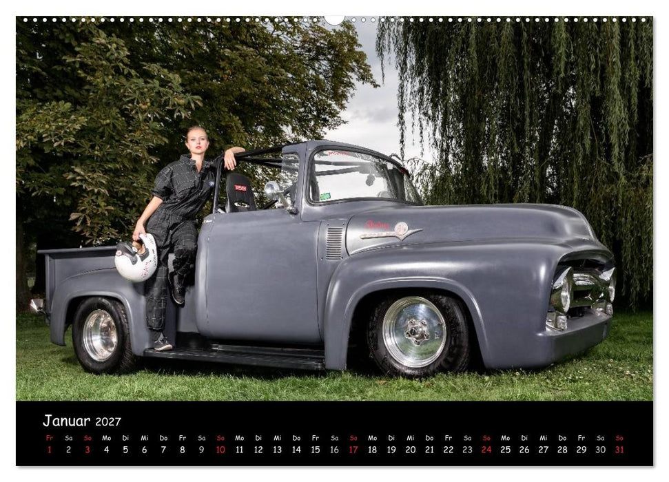 US Car Classics 2027 - Klassische amerikanische Autos und PinUp Girls (CALVENDO Wandkalender 2027)