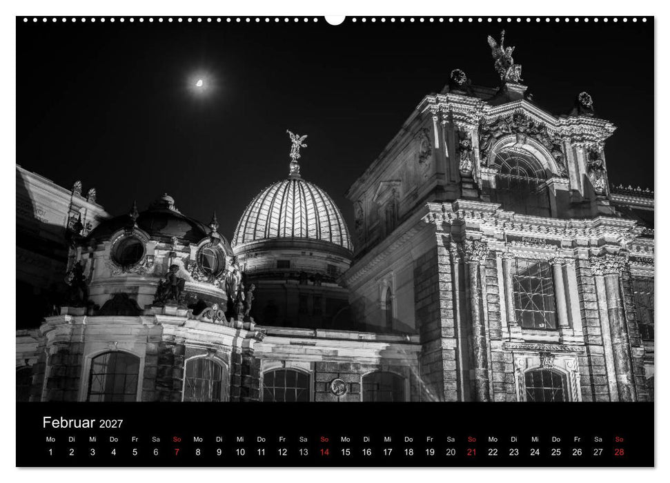 Dresden - Elbflorenz bei Nacht (CALVENDO Wandkalender 2027)