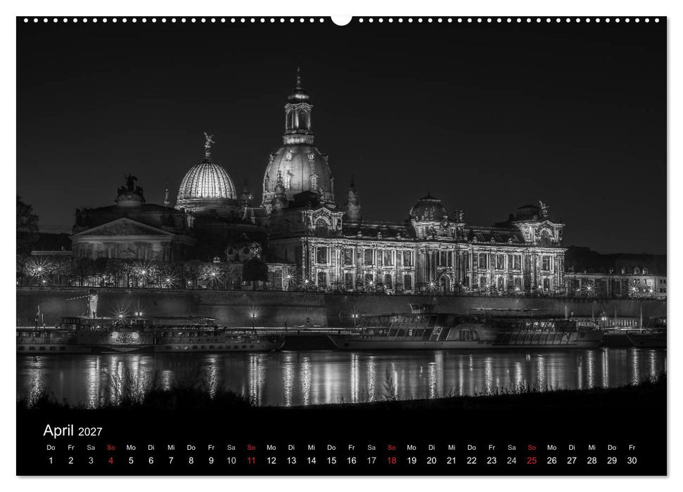 Dresden - Elbflorenz bei Nacht (CALVENDO Wandkalender 2027)