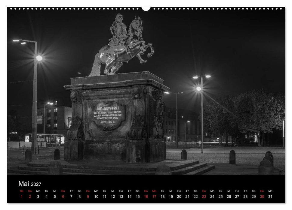 Dresden - Elbflorenz bei Nacht (CALVENDO Wandkalender 2027)