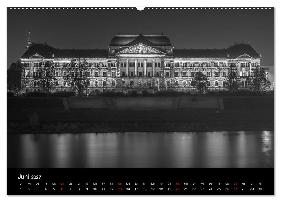 Dresden - Elbflorenz bei Nacht (CALVENDO Wandkalender 2027)