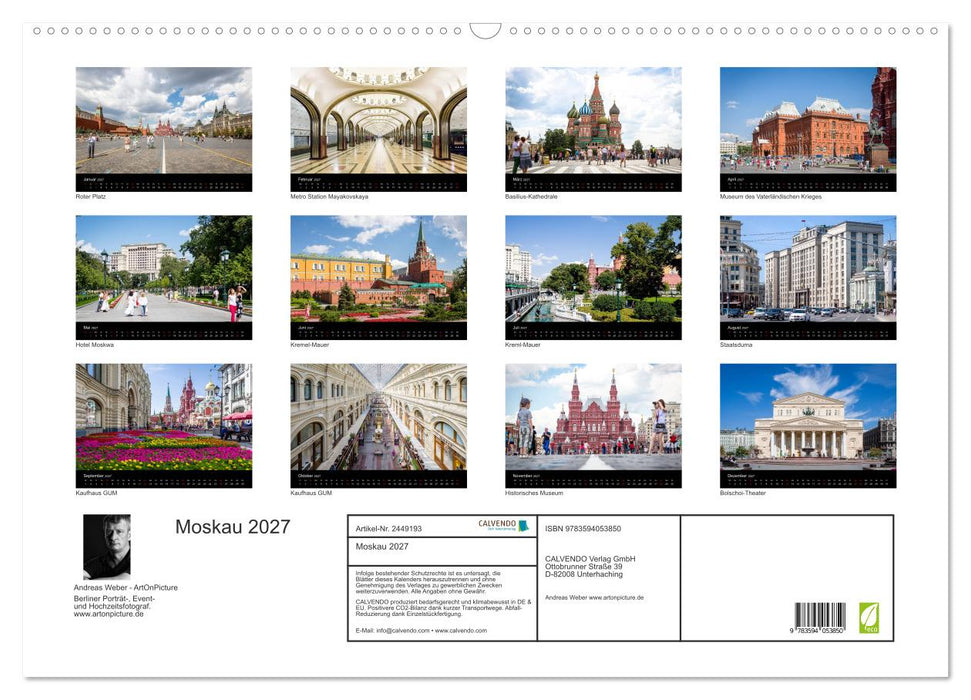 Moskau 2027 (CALVENDO Wandkalender 2027)