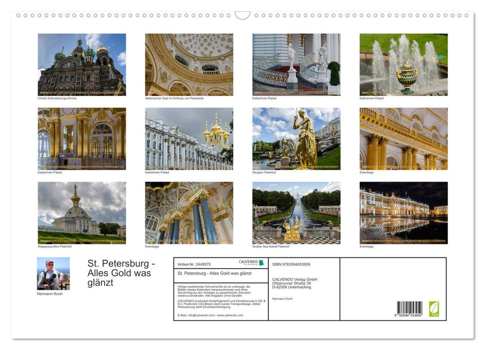 St. Petersburg - Alles Gold was glänzt (CALVENDO Wandkalender 2027)
