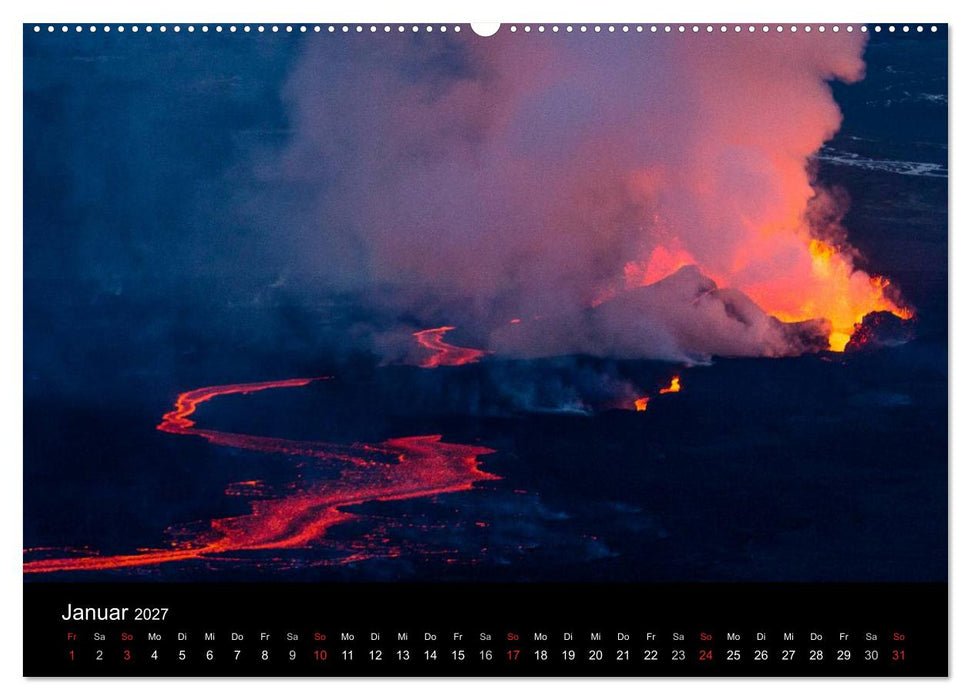Vulkanausbruch - Island (CALVENDO Premium Wandkalender 2027)