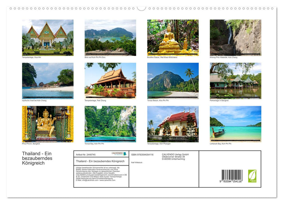 Thailand - Ein bezauberndes Königreich (CALVENDO Premium Wandkalender 2027)