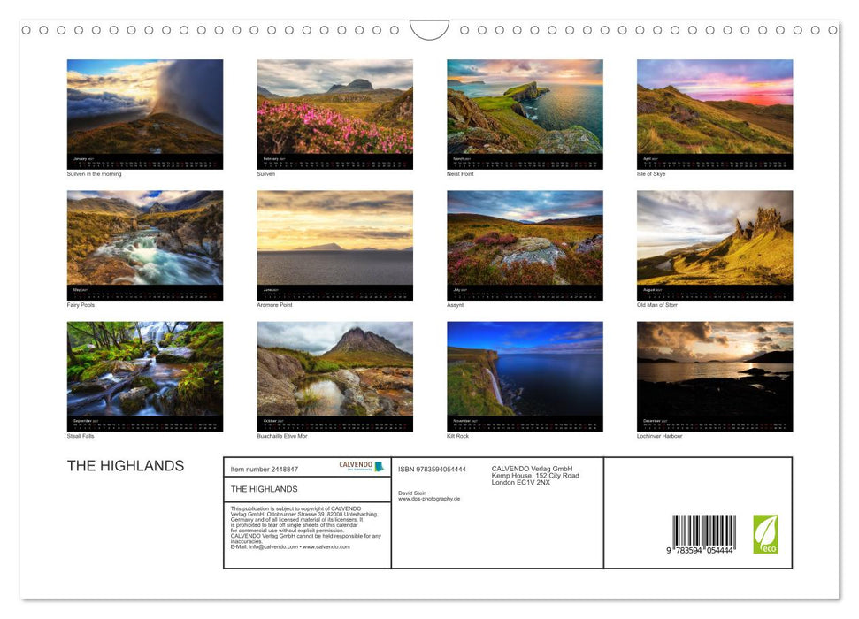 THE HIGHLANDS (CALVENDO Monthly Calendar 2027)