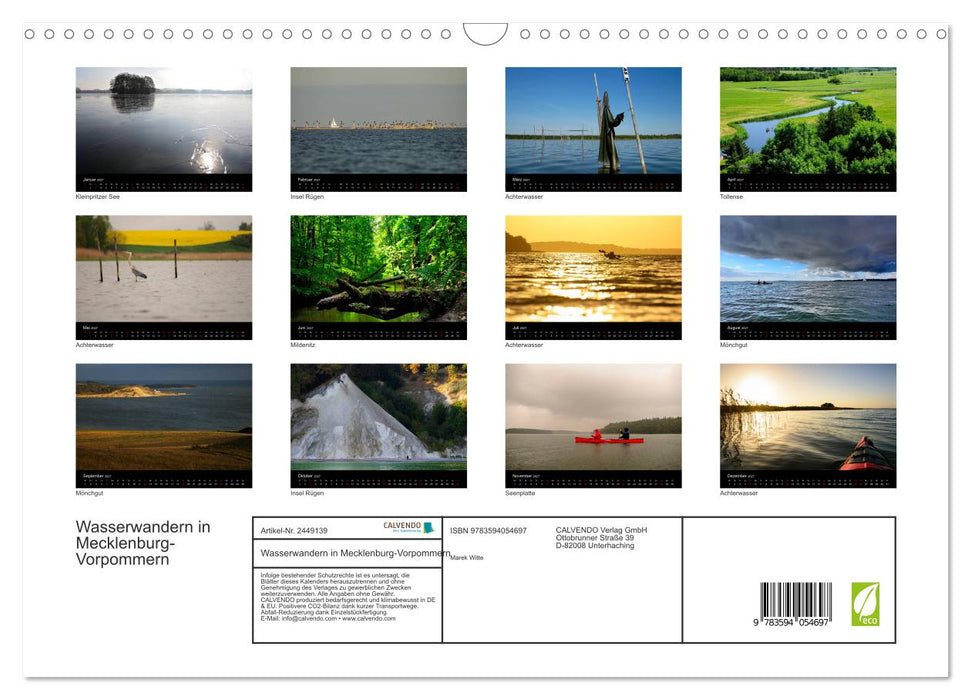 Wasserwandern in Mecklenburg-Vorpommern (CALVENDO Wandkalender 2027)