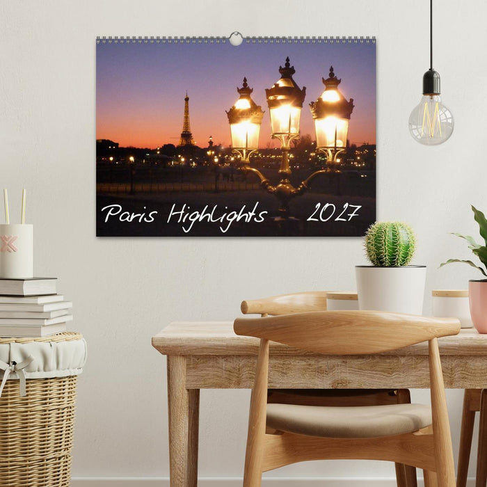 Paris Highlights Wandkalender 2027 DIN A3 quer (CALVENDO Wandkalender 2027)