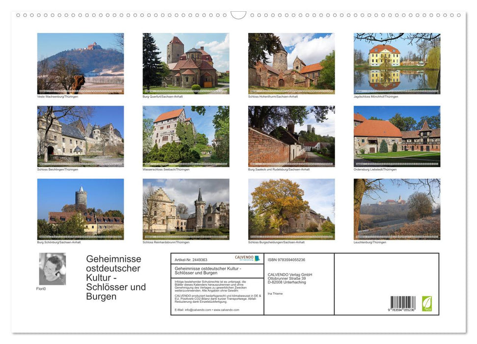 Geheimnisse ostdeutscher Kultur - Schlösser und Burgen (CALVENDO Wandkalender 2027)