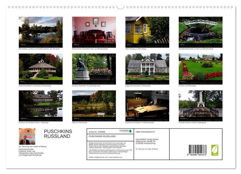PUSCHKINS RUSSLAND (CALVENDO Premium Wandkalender 2027)