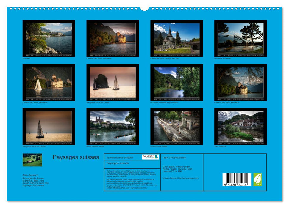 Paysages suisses (CALVENDO Calendrier supérieur 2027)