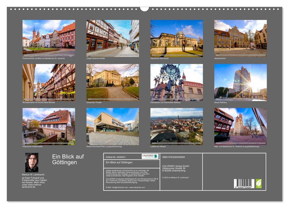 Ein Blick auf Göttingen (CALVENDO Wandkalender 2027)