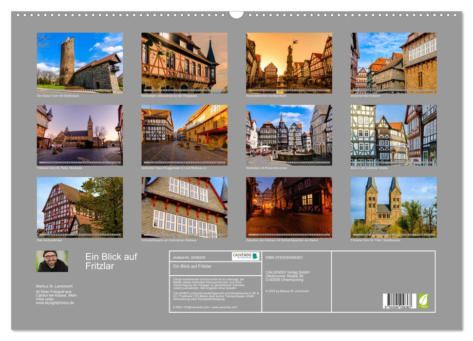 Ein Blick auf Fritzlar (CALVENDO Wandkalender 2027)
