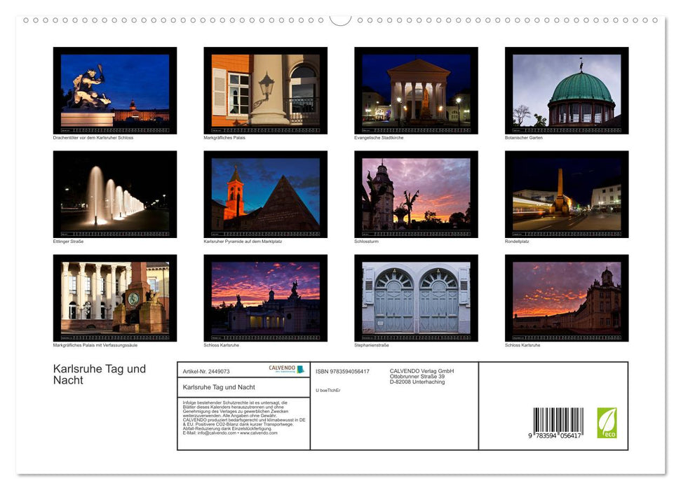 Karlsruhe Tag und Nacht (CALVENDO Premium Wandkalender 2027)