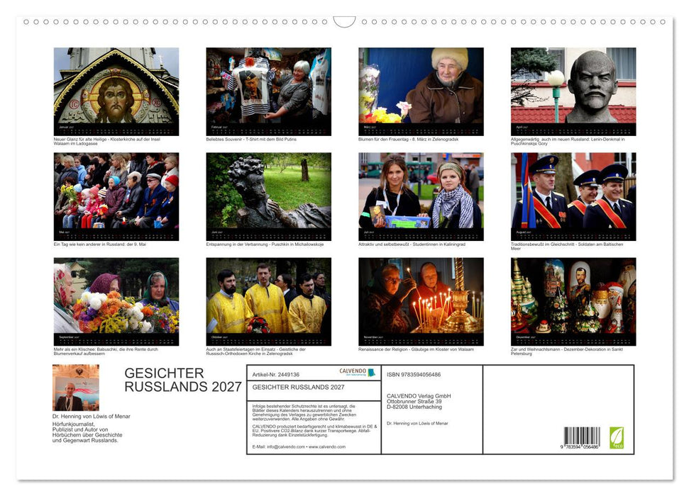 GESICHTER RUSSLANDS 2027 (CALVENDO Wandkalender 2027)